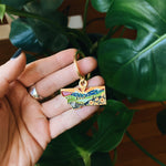 Montana Gold Enamel Keychain | Montana State Key Ring | Soft Enamel Illustrated State Keychain 1.5"