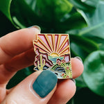 Arizona Enamel Pin | Gold Soft Enamel Pin | Illustrated United State Pin | Butterfly Clasp | 1.25"