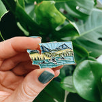 Washington Enamel Pin | Gold Soft Enamel Pin | Illustrated United State Pin | Butterfly Clasp | 1.25"