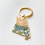 Missouri Gold Enamel Keychain | Missouri State Key Ring | Soft Enamel Illustrated State Keychain 1.5"