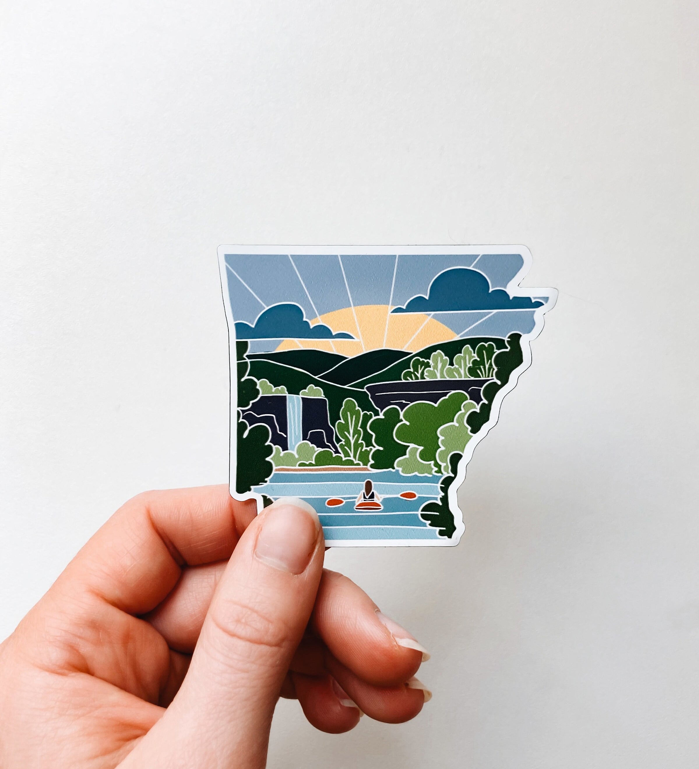Arkansas Car Magnet | Weatherproof State Magnet | Outdoorsy Magnet | Locker Magnet | Fridge Magnet | Weatherproof Magnet | 3"