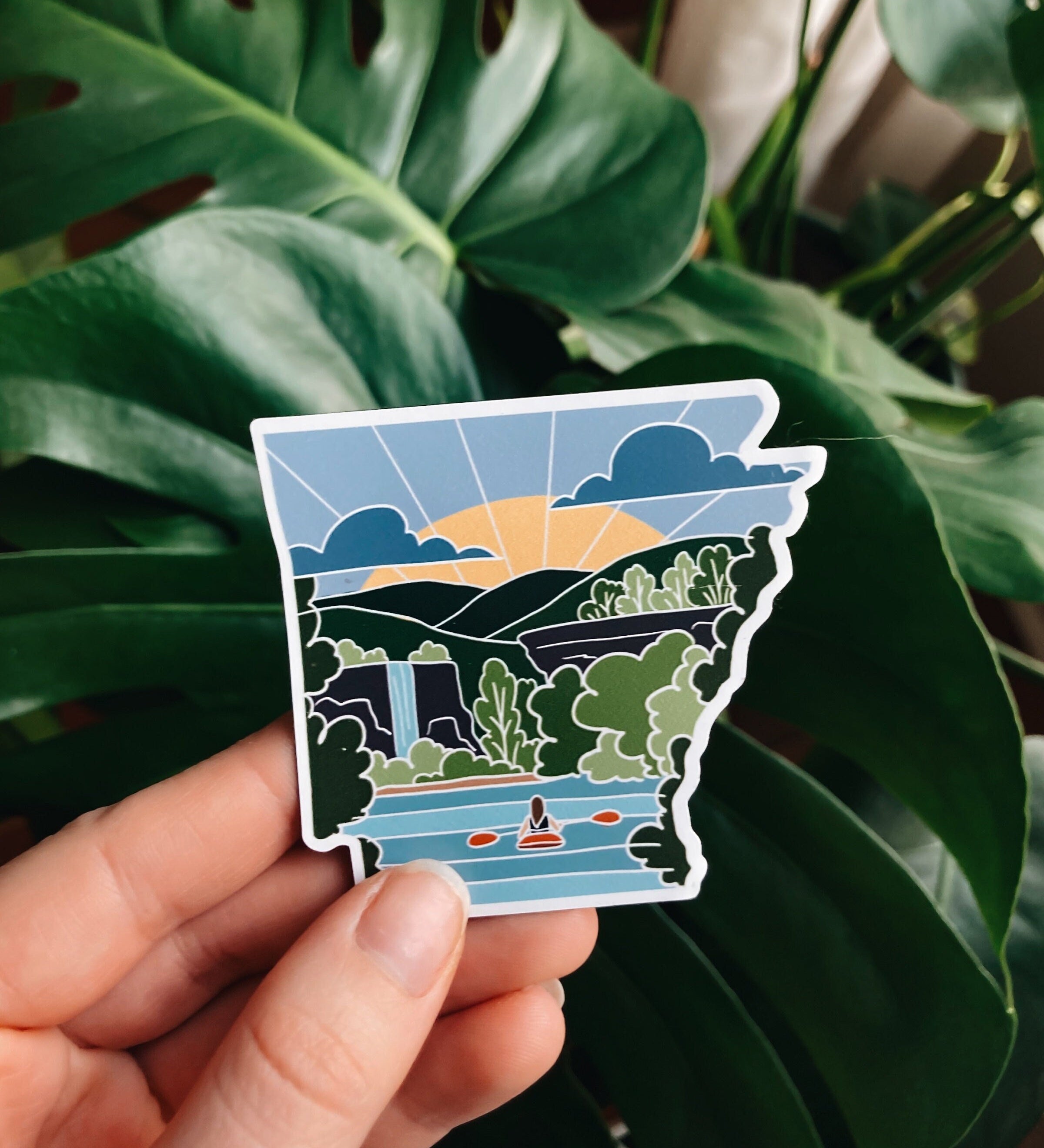 Arkansas Car Magnet | Weatherproof State Magnet | Outdoorsy Magnet | Locker Magnet | Fridge Magnet | Weatherproof Magnet | 3"