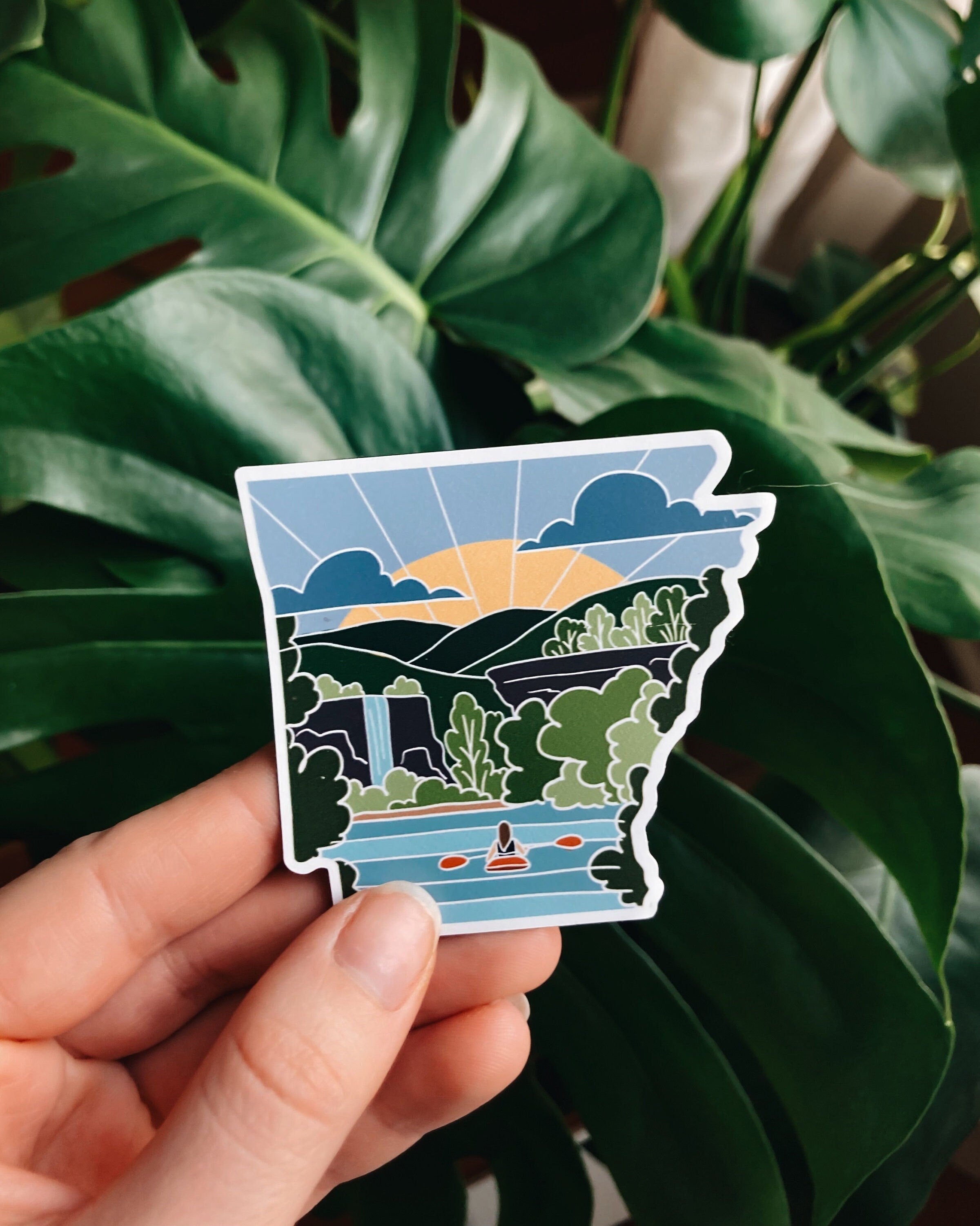 Arkansas Car Magnet | Weatherproof State Magnet | Outdoorsy Magnet | Locker Magnet | Fridge Magnet | Weatherproof Magnet | 3"