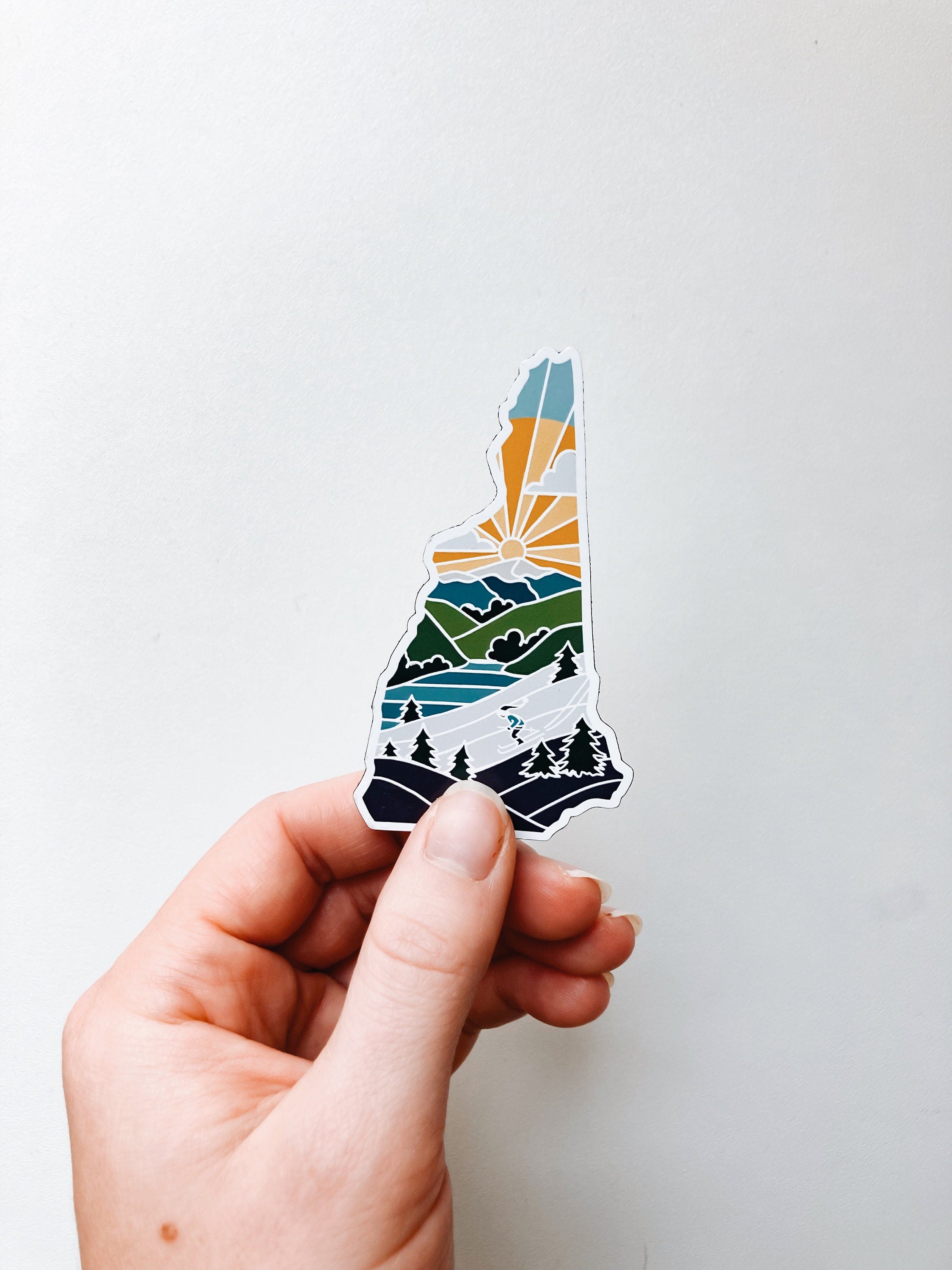 New Hampshire Car Magnet | Weatherproof State Magnet | Outdoorsy Magnet | Locker Magnet | Fridge Magnet | Weatherproof Magnet | 3"