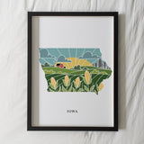 Iowa Physical Art Print | State Wall Art | 5x7, 8x10, 11x14, 16x20" Archival Art Print | Iowa Illustrated Poster