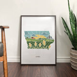 Iowa Physical Art Print | State Wall Art | 5x7, 8x10, 11x14, 16x20" Archival Art Print | Iowa Illustrated Poster