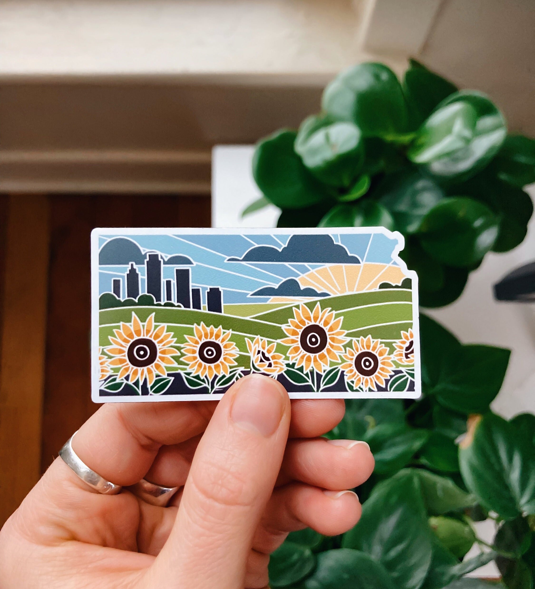 Kansas Car Magnet | Weatherproof State Magnet | Outdoorsy Magnet | Locker Magnet | Fridge Magnet | Lightweight Magnet | 3"