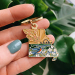 Missouri Gold Enamel Keychain | Missouri State Key Ring | Soft Enamel Illustrated State Keychain 1.5"