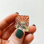 Arizona Enamel Pin | Gold Soft Enamel Pin | Illustrated United State Pin | Butterfly Clasp | 1.25"