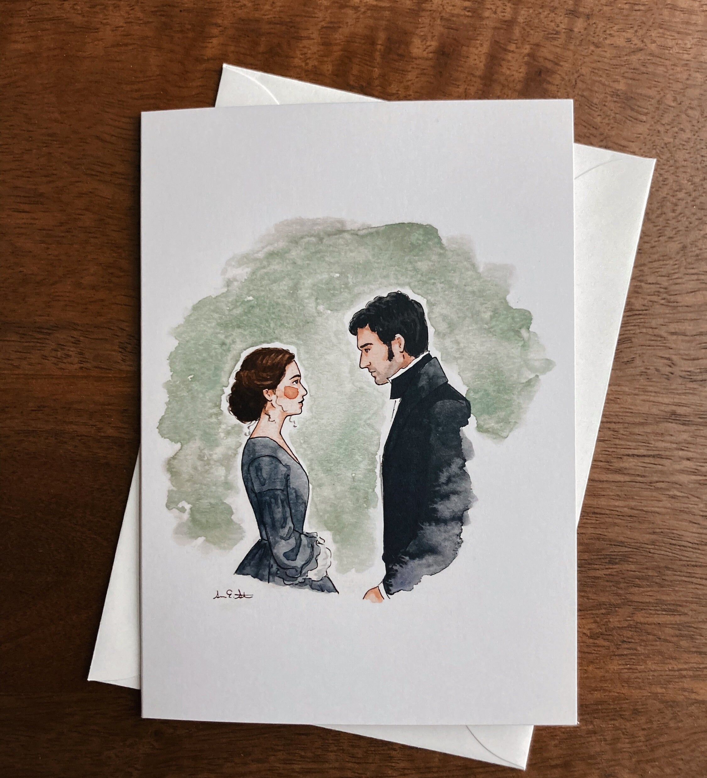 North & South Literary Greeting Card | Elizabeth Gaskell Watercolor | Blank Stationary | Literary Greeting Card | Individual Card