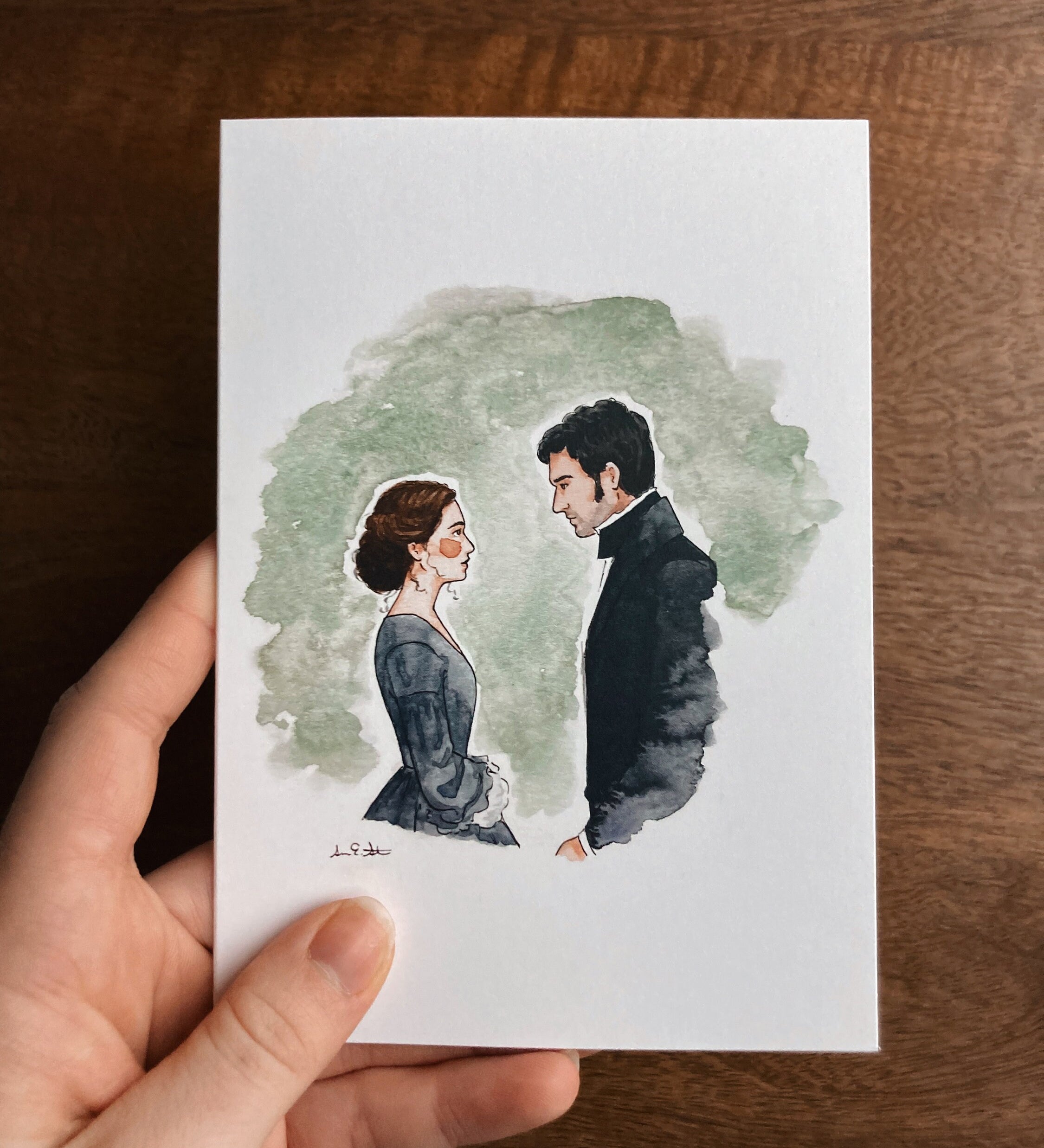 North & South Literary Greeting Card | Elizabeth Gaskell Watercolor | Blank Stationary | Literary Greeting Card | Individual Card