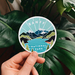 Banff Weatherproof Sticker | Durable, Outdoor Vinyl Decal | Illustrated Banff National Park | Canada | Outdoor Sticker | Outdoorsy Gift