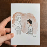 Pride & Prejudice Greeting Card | Jane Austen Watercolor | Blank Stationary | Literary Greeting Card | Elizabeth and Darcy | Individual Card