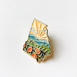 Georgia Enamel Pin | Gold Soft Enamel Pin | Illustrated United State Pin | Butterfly Clasp | 1.25"