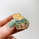 Georgia Enamel Pin | Gold Soft Enamel Pin | Illustrated United State Pin | Butterfly Clasp | 1.25"