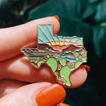 Texas Enamel Pin | Gold Soft Enamel Pin | Illustrated United State Pin | Butterfly Clasp | 1.25"