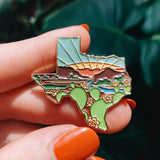 Texas Enamel Pin | Gold Soft Enamel Pin | Illustrated United State Pin | Butterfly Clasp | 1.25"