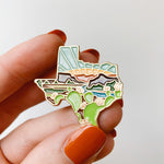 Texas Enamel Pin | Gold Soft Enamel Pin | Illustrated United State Pin | Butterfly Clasp | 1.25"