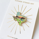 Texas Enamel Pin | Gold Soft Enamel Pin | Illustrated United State Pin | Butterfly Clasp | 1.25"
