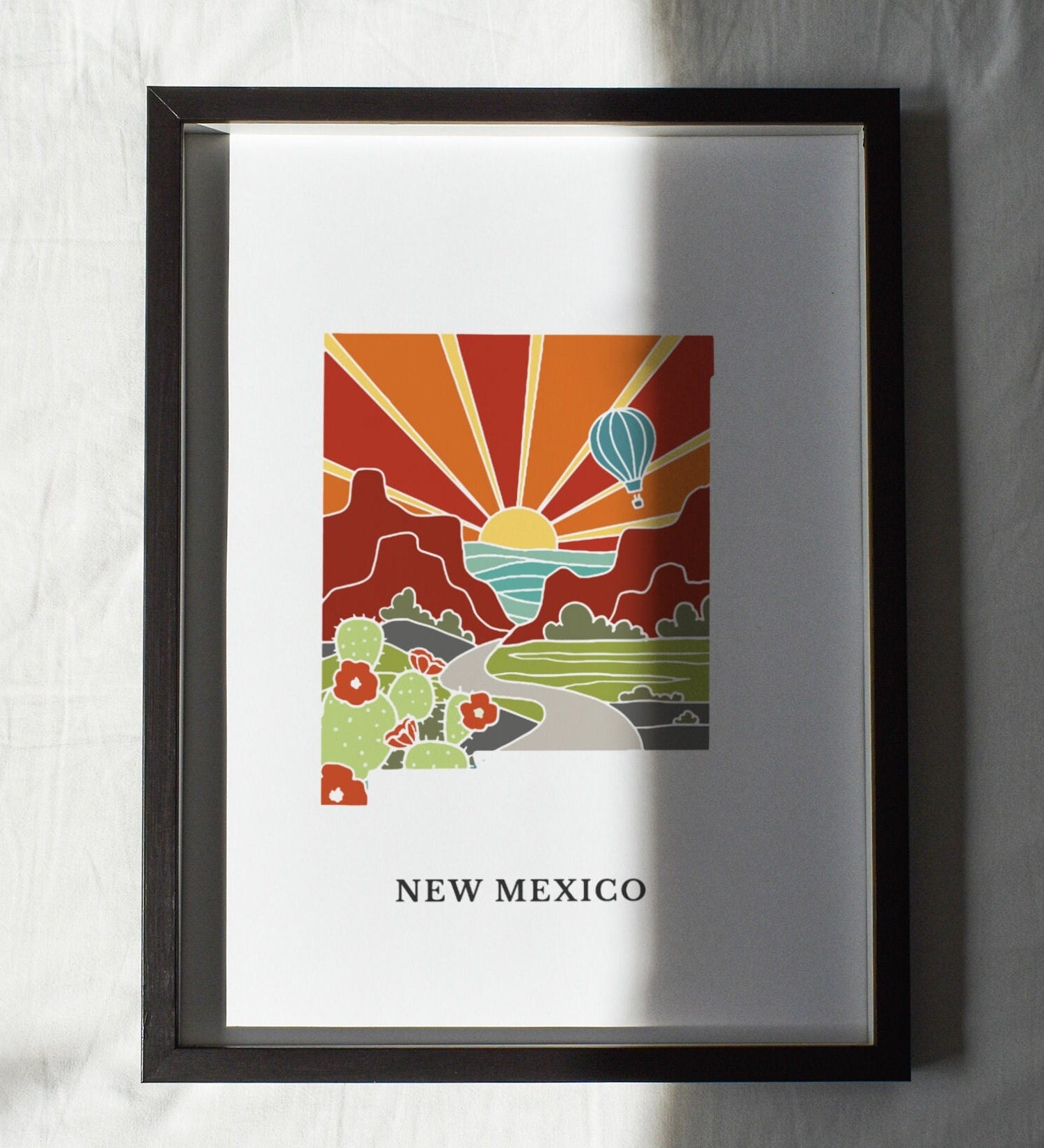 New Mexico Art Print | State Wall Art | 5x7, 8x10, 11x14, 16x20 Archival Art Print | New Mexico Outline Poster | New Mexico Illustration