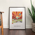 New Mexico Art Print | State Wall Art | 5x7, 8x10, 11x14, 16x20 Archival Art Print | New Mexico Outline Poster | New Mexico Illustration
