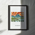 Wyoming Physical Art Print | State Wall Art | 5x7, 8x10, 11x14, 16x20 Archival Art Print | Wyoming Illustrated Poster