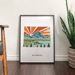 Wyoming Physical Art Print | State Wall Art | 5x7, 8x10, 11x14, 16x20 Archival Art Print | Wyoming Illustrated Poster