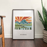 Wyoming Physical Art Print | State Wall Art | 5x7, 8x10, 11x14, 16x20 Archival Art Print | Wyoming Illustrated Poster