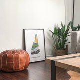 New Hampshire Physical Art Print | State Wall Art | 5x7, 8x10, 11x14, 16x20 Archival Art Print | New Hampshire Illustrated Poster