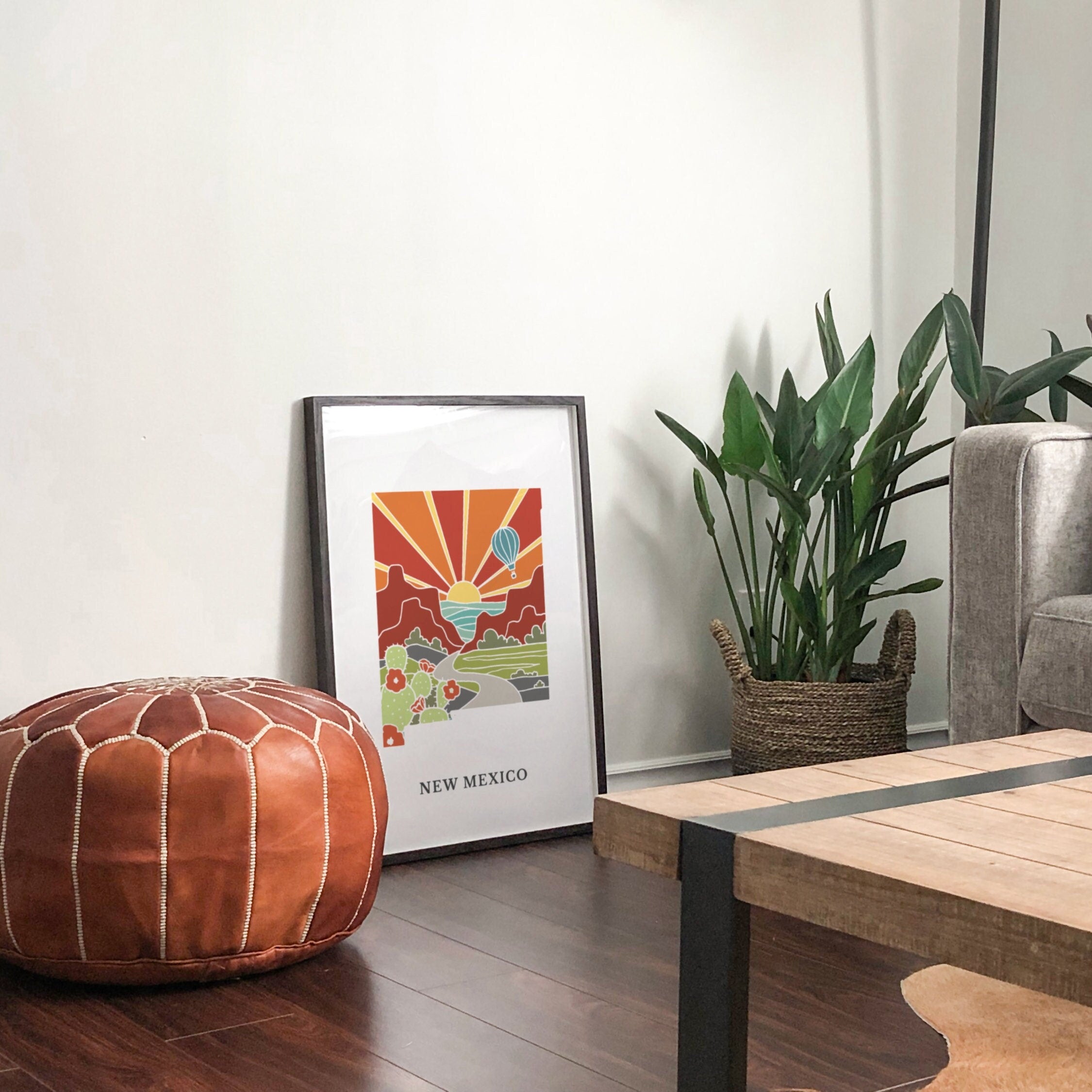 New Mexico Art Print | State Wall Art | 5x7, 8x10, 11x14, 16x20 Archival Art Print | New Mexico Outline Poster | New Mexico Illustration