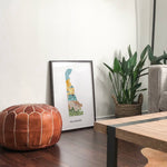 Delaware Physical Art Print | State Wall Art | 5x7, 8x10, 11x14, 16x20 Archival Art Print | Delaware Illustrated Poster