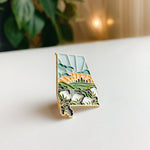 Alabama Enamel Pin | Gold Soft Enamel Pin | Illustrated United States Pin | Butterfly Clasp | 1.25"