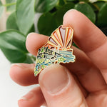 Maine Enamel Pin | Gold Soft Enamel Pin | Illustrated United States Pin | Butterfly Clasp | 1.25"