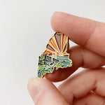 Maine Enamel Pin | Gold Soft Enamel Pin | Illustrated United States Pin | Butterfly Clasp | 1.25"