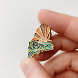 Maine Enamel Pin | Gold Soft Enamel Pin | Illustrated United States Pin | Butterfly Clasp | 1.25"