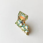 Louisiana Enamel Pin | Gold Soft Enamel Pin | Illustrated United States Pin | Butterfly Clasp | 1.25"