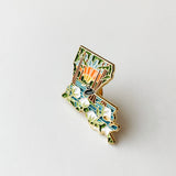 Louisiana Enamel Pin | Gold Soft Enamel Pin | Illustrated United States Pin | Butterfly Clasp | 1.25"