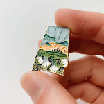 Alabama Enamel Pin | Gold Soft Enamel Pin | Illustrated United States Pin | Butterfly Clasp | 1.25"