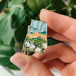 Alabama Enamel Pin | Gold Soft Enamel Pin | Illustrated United States Pin | Butterfly Clasp | 1.25"