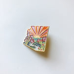 Arizona Enamel Pin | Gold Soft Enamel Pin | Illustrated United State Pin | Butterfly Clasp | 1.5"
