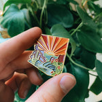Arizona Enamel Pin | Gold Soft Enamel Pin | Illustrated United State Pin | Butterfly Clasp | 1.5"