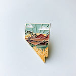 Nevada Enamel Pin | Gold Soft Enamel Pin | Illustrated United State Pin | Butterfly Clasp | 1.25"