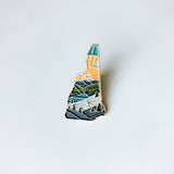 New Hampshire Enamel Pin | Gold Soft Enamel Pin | Illustrated United State Pin | Butterfly Clasp | 1.25"