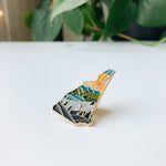 New Hampshire Enamel Pin | Gold Soft Enamel Pin | Illustrated United State Pin | Butterfly Clasp | 1.25"
