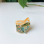 Ohio Enamel Pin | Gold Soft Enamel Pin | Illustrated United State Pin | Butterfly Clasp | 1.25"
