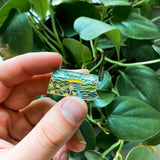 Pennsylvania Enamel Pin | Gold Soft Enamel Pin | Illustrated United State Pin | Butterfly Clasp | 1.25"
