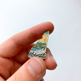 New Hampshire Enamel Pin | Gold Soft Enamel Pin | Illustrated United State Pin | Butterfly Clasp | 1.25"