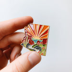 Arizona Enamel Pin | Gold Soft Enamel Pin | Illustrated United State Pin | Butterfly Clasp | 1.5"