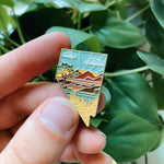 Nevada Enamel Pin | Gold Soft Enamel Pin | Illustrated United State Pin | Butterfly Clasp | 1.25"
