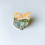 Ohio Enamel Pin | Gold Soft Enamel Pin | Illustrated United State Pin | Butterfly Clasp | 1.25"